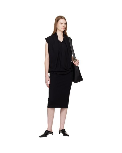 Jil Sander Black Cannolo Tote