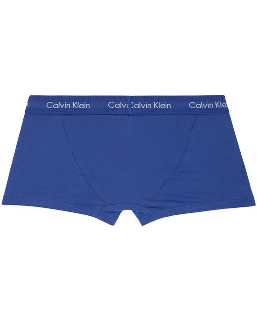 Calvin Klein Blue Three-pack Multicolor Low-rise Boxers for men