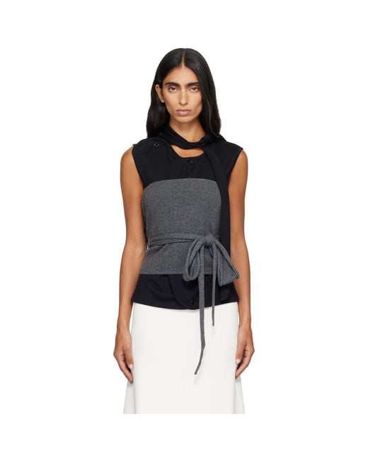 LE17SEPTEMBRE Black Refined Wrap Tube Top