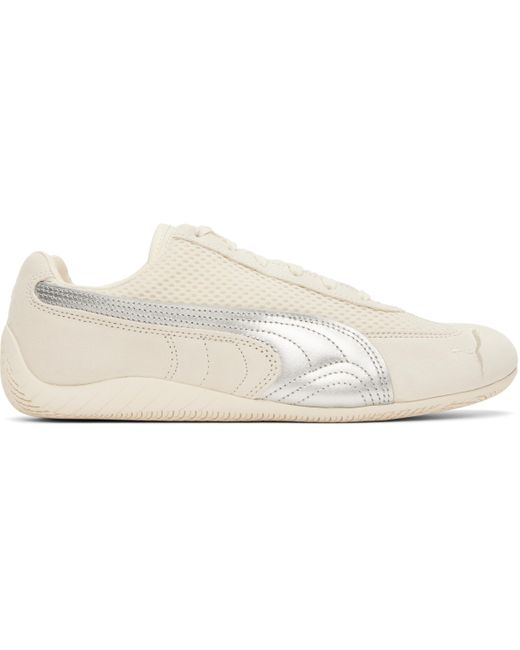 メンズ PUMA ベージュ＆シルバー Speedcat Premium スニーカー Black
