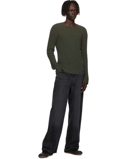 Acne Black Ribbed Sweater for men