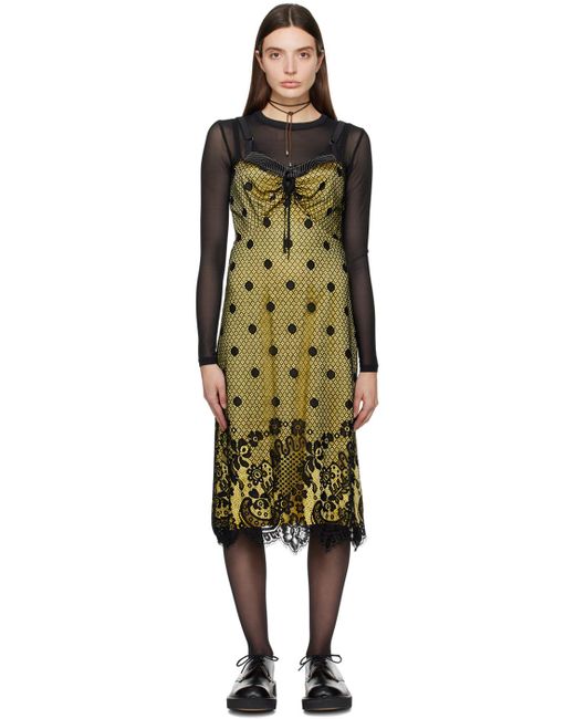 Anna Sui Black Washed Midi Dress