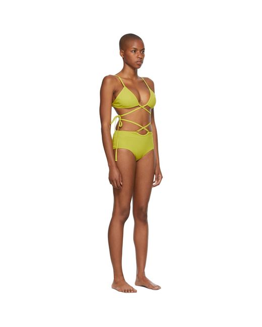 Christopher Esber Multicolor Green Wrapped Tie & Loop Tie Bikini