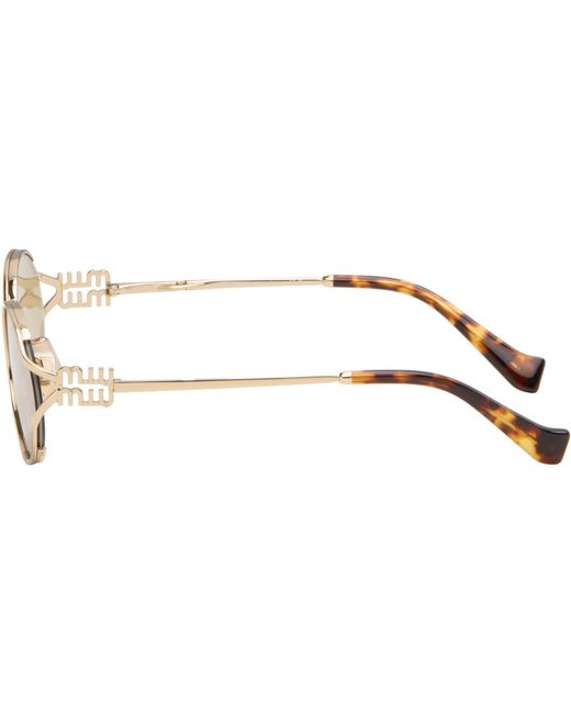 Miu Miu Natural Metal Oval Sunglasses
