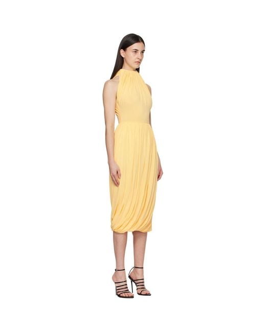 Alaïa Black Twisted Soft Jersey Midi Dress