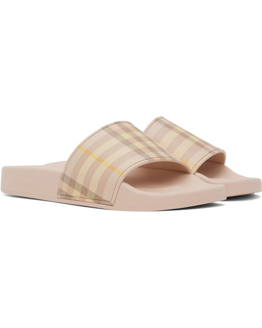 Burberry Black Check Pool Slides