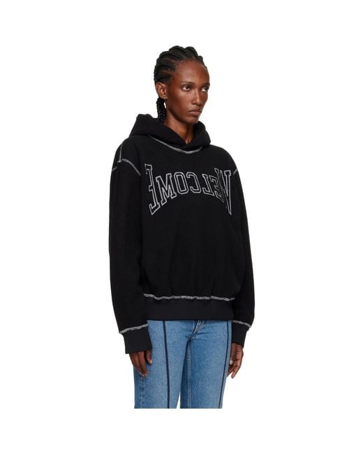 MM6 by Maison Margiela Black 'Welcome' Hoodie