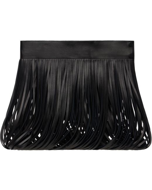 Alaïa Black Fringed Leather Waist Belt