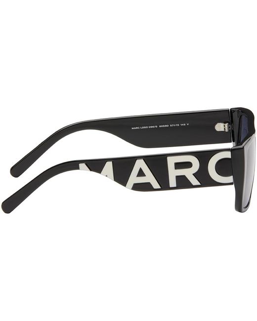 Lunettes de soleil rectangulaires noires à logos Marc Jacobs en coloris Black