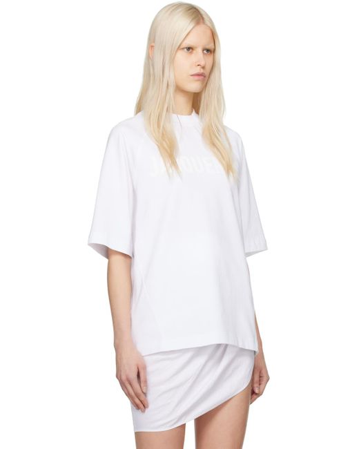 T-shirt 'le t-shirt typo' blanc - les classiques Jacquemus en coloris White