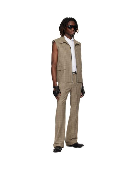 Ernest W. Baker Natural Cuffed 70S Trousers for men