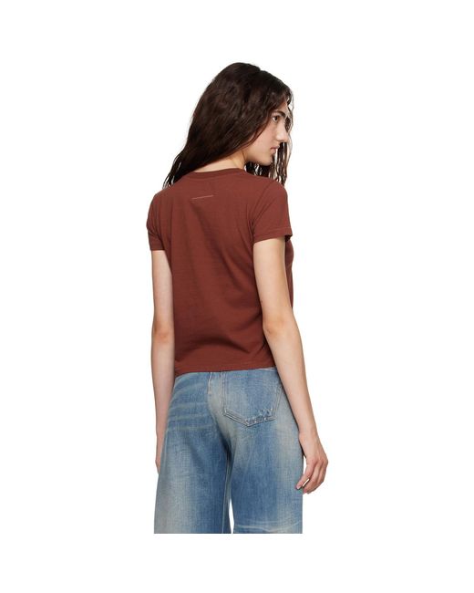 MM6 by Maison Margiela Red 'Apple' Cropped T-Shirt