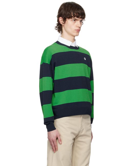 Pull Vert Et Bleu Marine À Rayures Et À Col Ras Du Cou Coperni pour homme en coloris Green