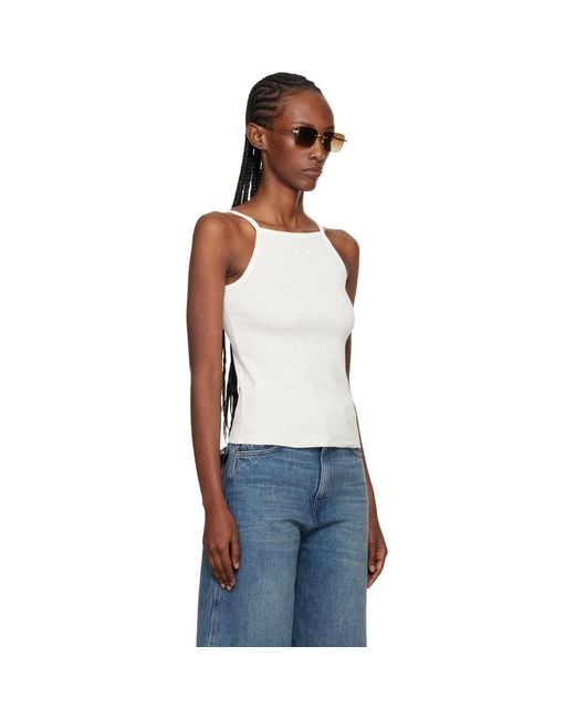 Courreges Black Off- Contrast Tank Top