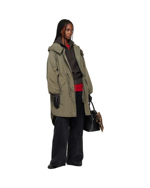 Maison Margiela Black Khaki Hooded Parka