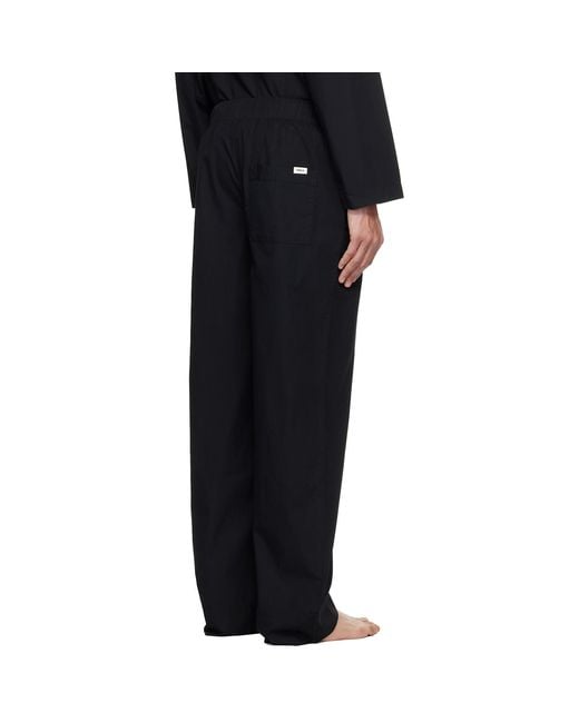 Tekla Black Poplin Pyjama Pants for men
