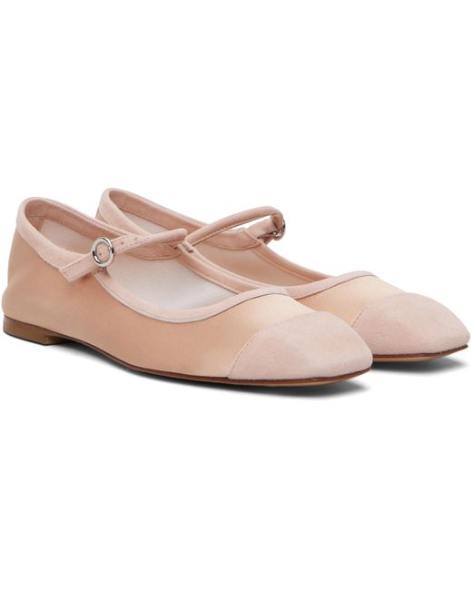 Aeyde ピンク Uma Satin Toe-Cap メリージェーン フラットシューズ Black