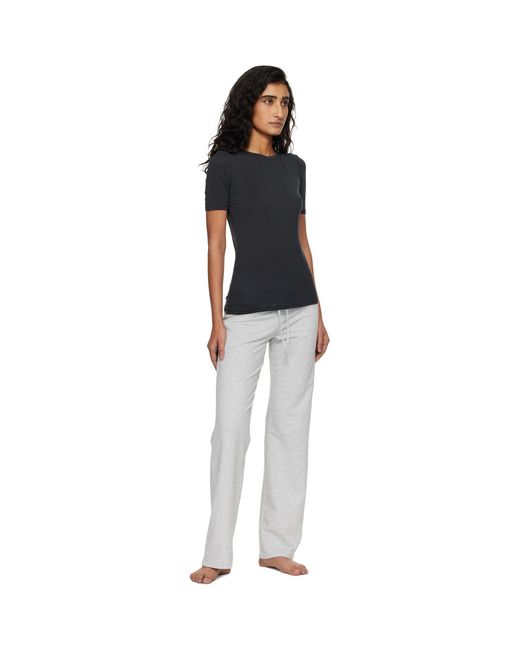 Skims Black Sheer Modal Long T-Shirt