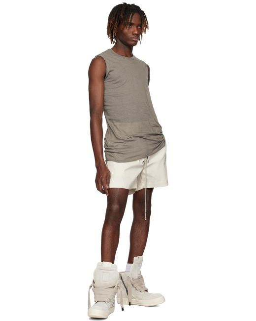 メンズ Rick Owens グレー＆オフホワイト Hollywood Jumbolace Geobasket スニーカー White