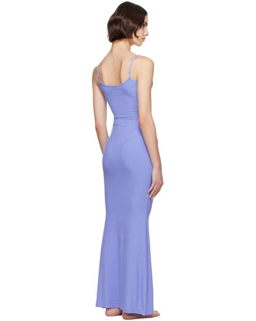 Skims Blue Soft Lounge Long Slip Dress