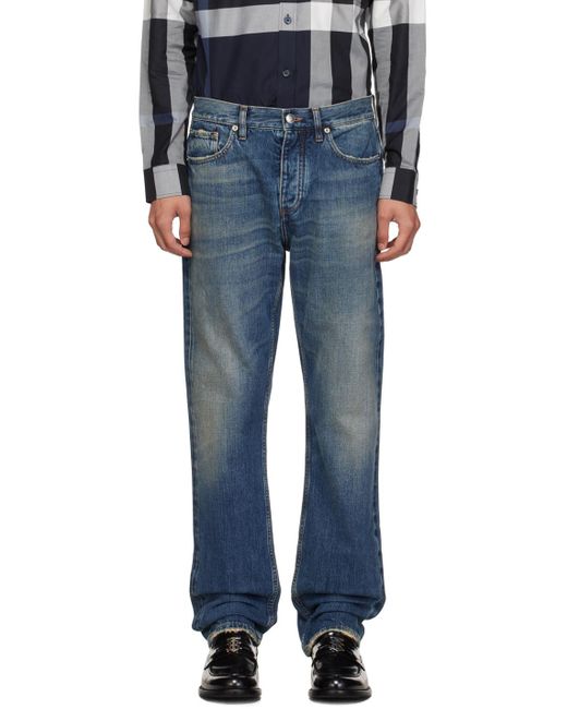 Burberry Blue Straight Fit Jeans for men