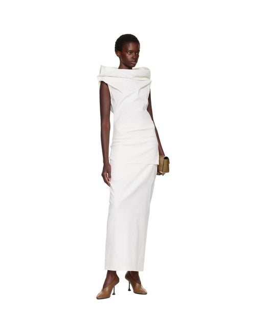 Issey Miyake White Off- Allow Maxi Skirt