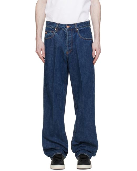 Emporio Armani Blue Navy 5 Pocket Jeans for men
