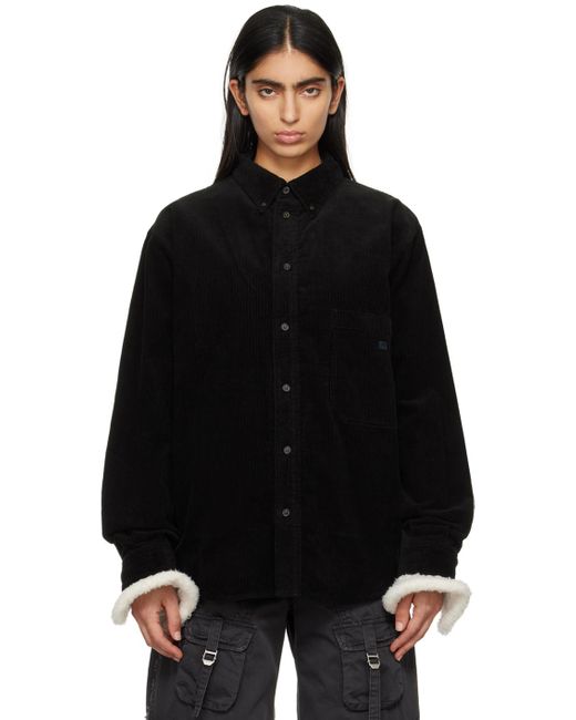 Chemise noire à écusson Acne en coloris Black