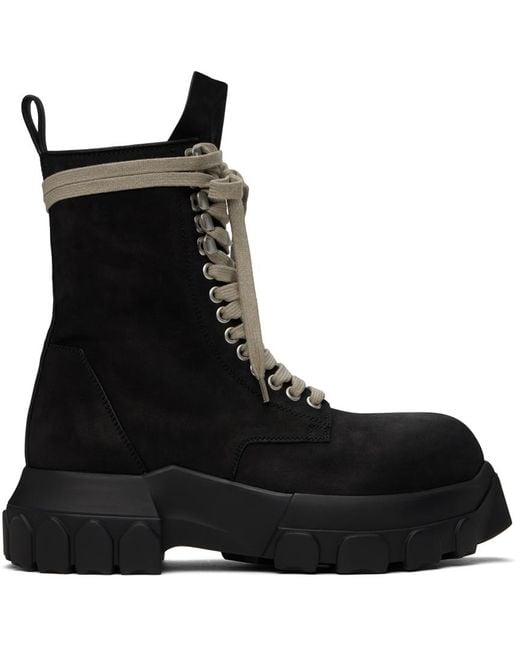 Rick Owens Porterville Army Tractor Boots in Black | Lyst