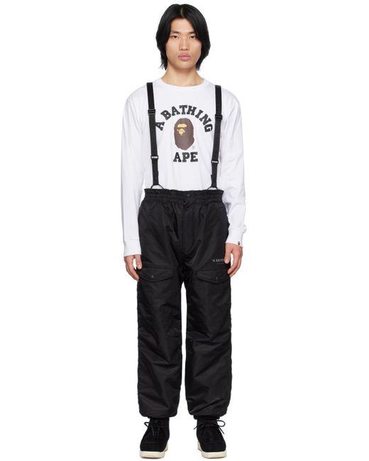 A Bathing Ape Black Insulated Cargo Pants for men