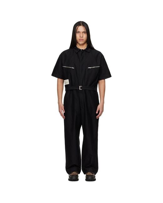 Song For The Mute Black Birkenstock Edition 'The Rebel' Zipped/Jumpsuit for men