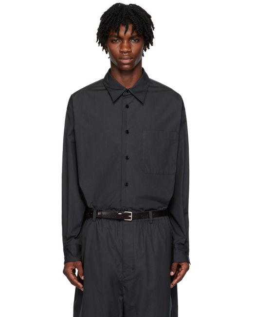 Lemaire Black Ssense Exclusive Navy Relaxed Shirt for men