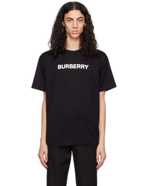 T-shirt surdimensionné noir Burberry pour homme en coloris Black