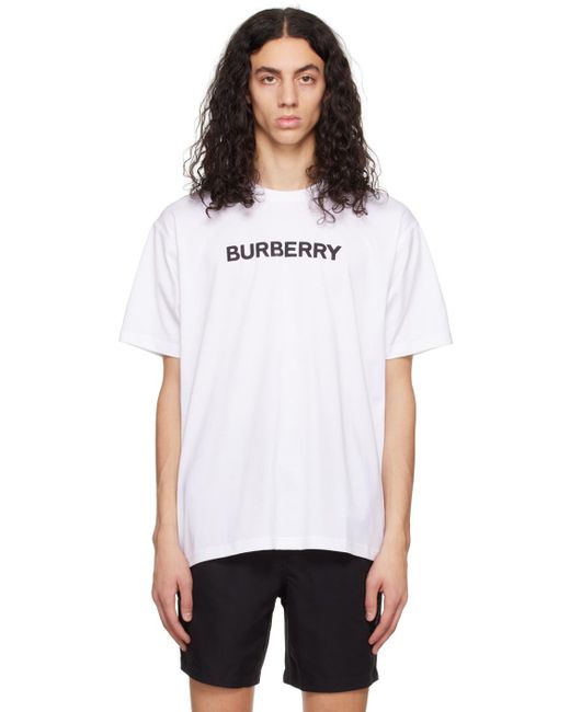 メンズ Burberry ホワイト オーバーサイズ Tシャツ White