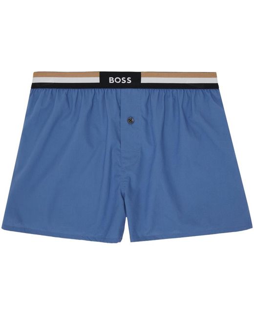 Ensemble de deux boxers bleu et noir à bouton Boss pour homme en coloris Blue