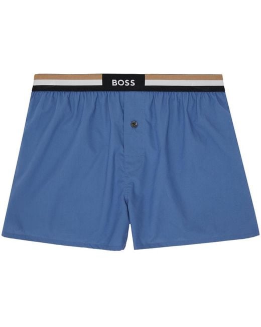 Boss Two-pack Blue & Black Button Boxers for men