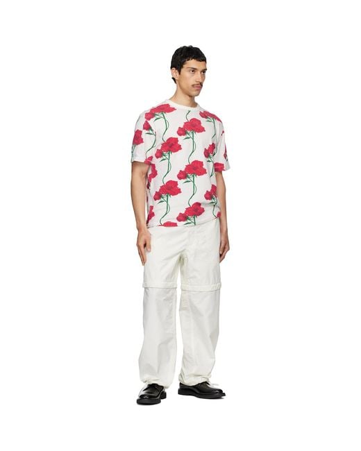 KENZO Red Off- Paris Archive Rose' T-Shirt for men