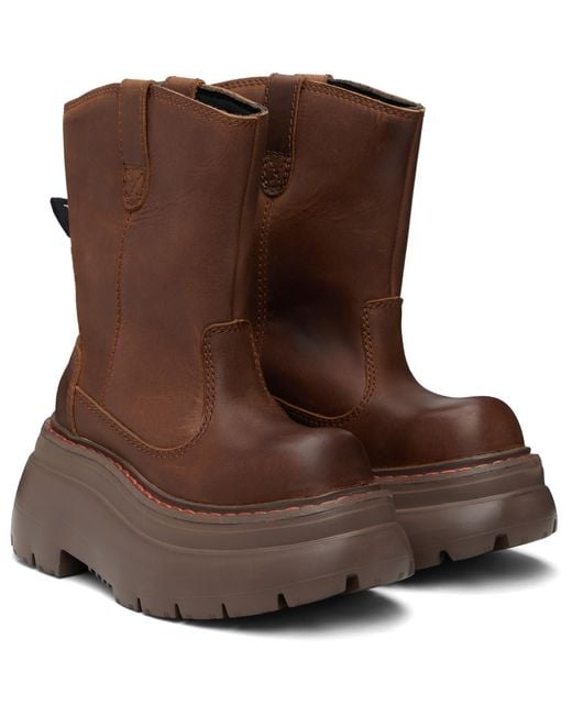 R13 Brown Ssense Exclusive Chunky Workwear Boots