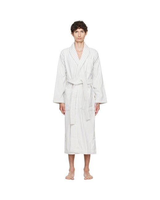 Tekla White Terry Classic Bathrobe for men