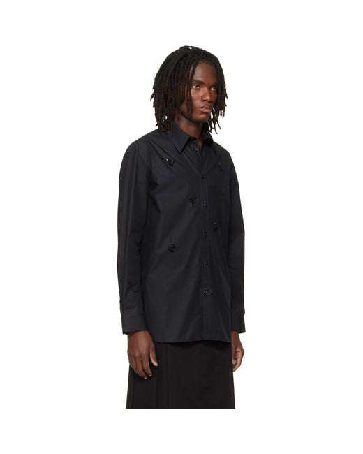 Simone Rocha Black Turbo Beaded Easy Shirt for men