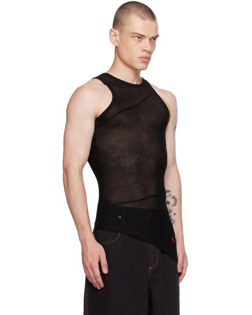 メンズ Eckhaus Latta ブラック Spiral タンクトップ Black