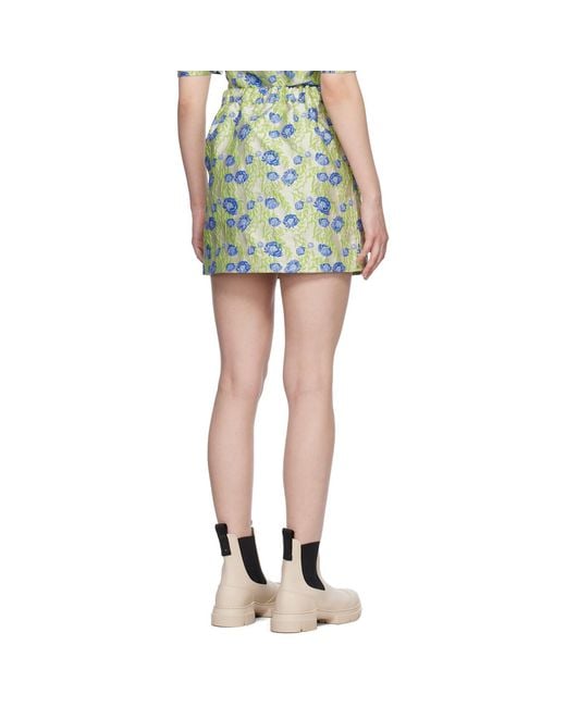 Ganni Multicolor Gray 3d Miniskirt