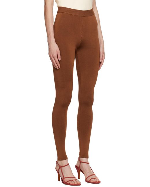FRAME Brown Shiny leggings