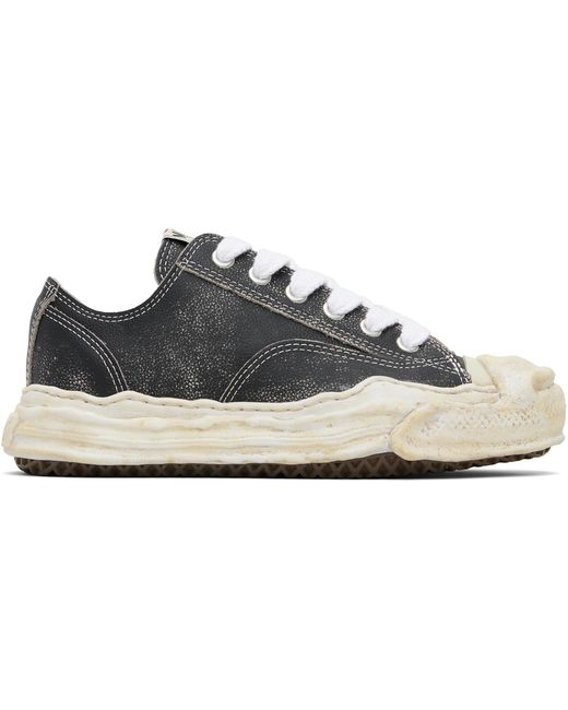 Maison Mihara Yasuhiro Black 'Hank' Og Sole Shrink Leather Low-Top Sneakers for men
