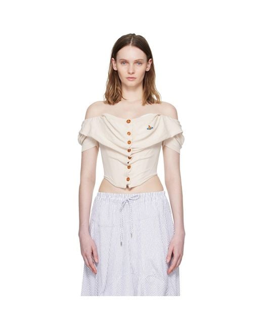 Vivienne Westwood Multicolor Off- Short Sleeve Bea Corset Cardigan Blouse