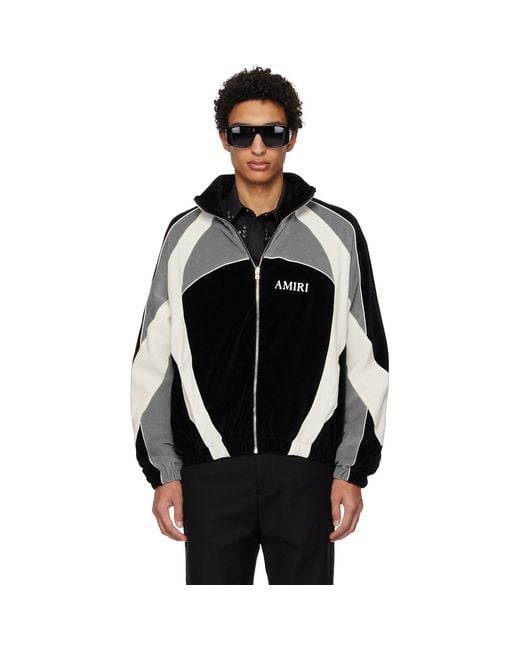 Amiri Black Oversized Panel Track Jacket for men