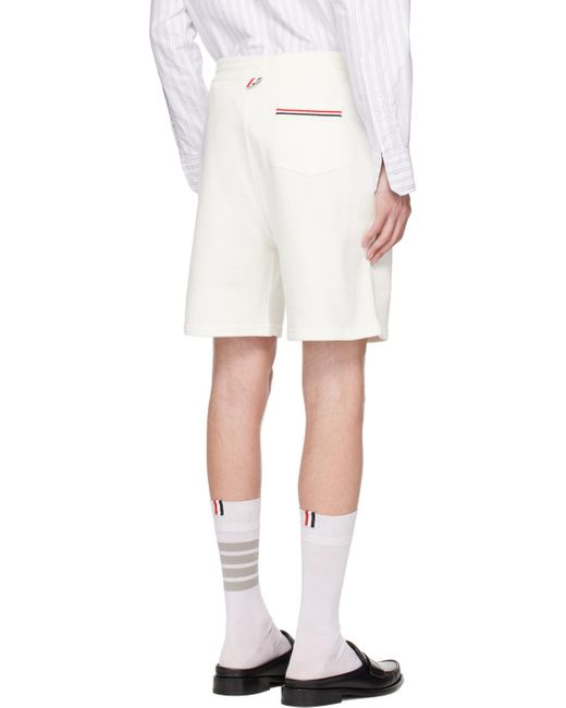 Thom Browne White Off- Mid-Thigh Shorts for men