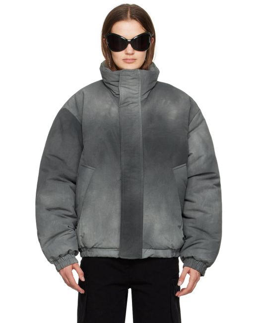 Acne Gray Garment-dyed Puffer Jacket
