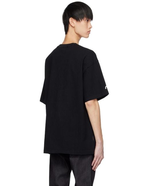 Evisu Black Appliqué T-shirt for men