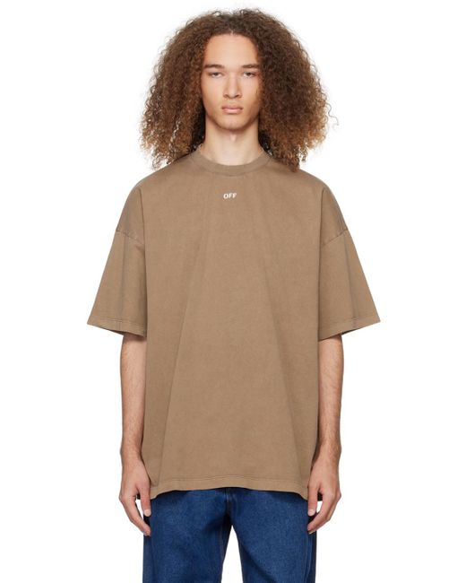 Off- t-shirt brun clair à image Off-White c/o Virgil Abloh pour homme en coloris Multicolor